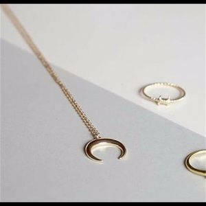 Gold crescent moon necklace